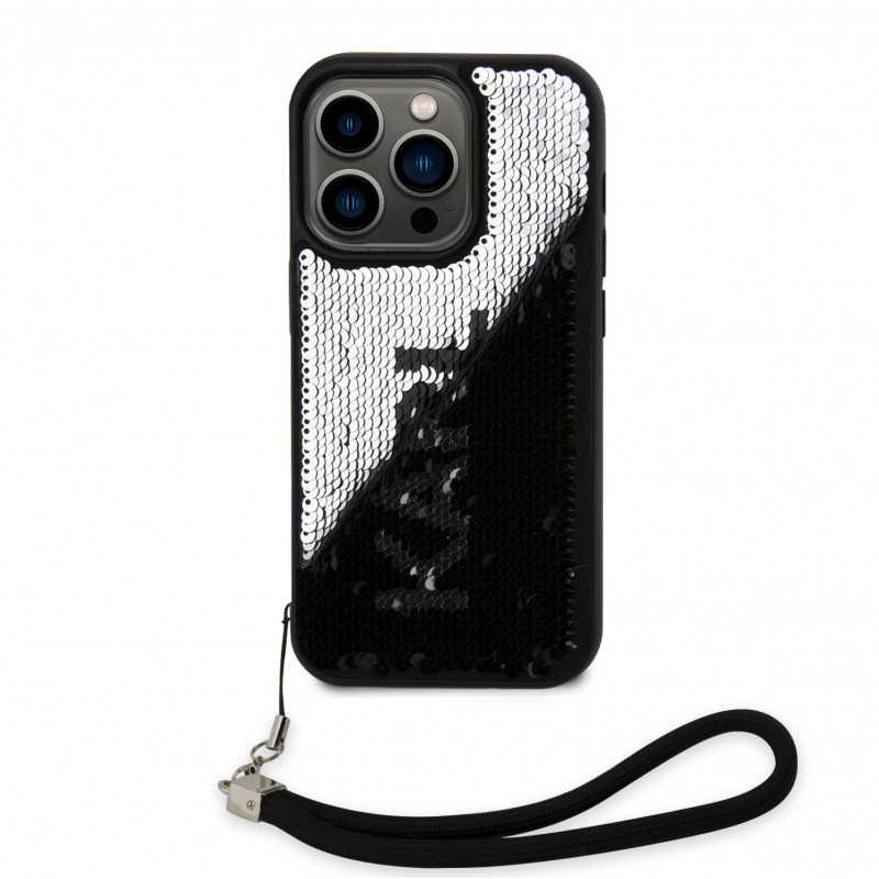 Гръб Karl Lagerfeld Sequins Reversible Case за iPhone 13 Pro - Черен/Сребрист