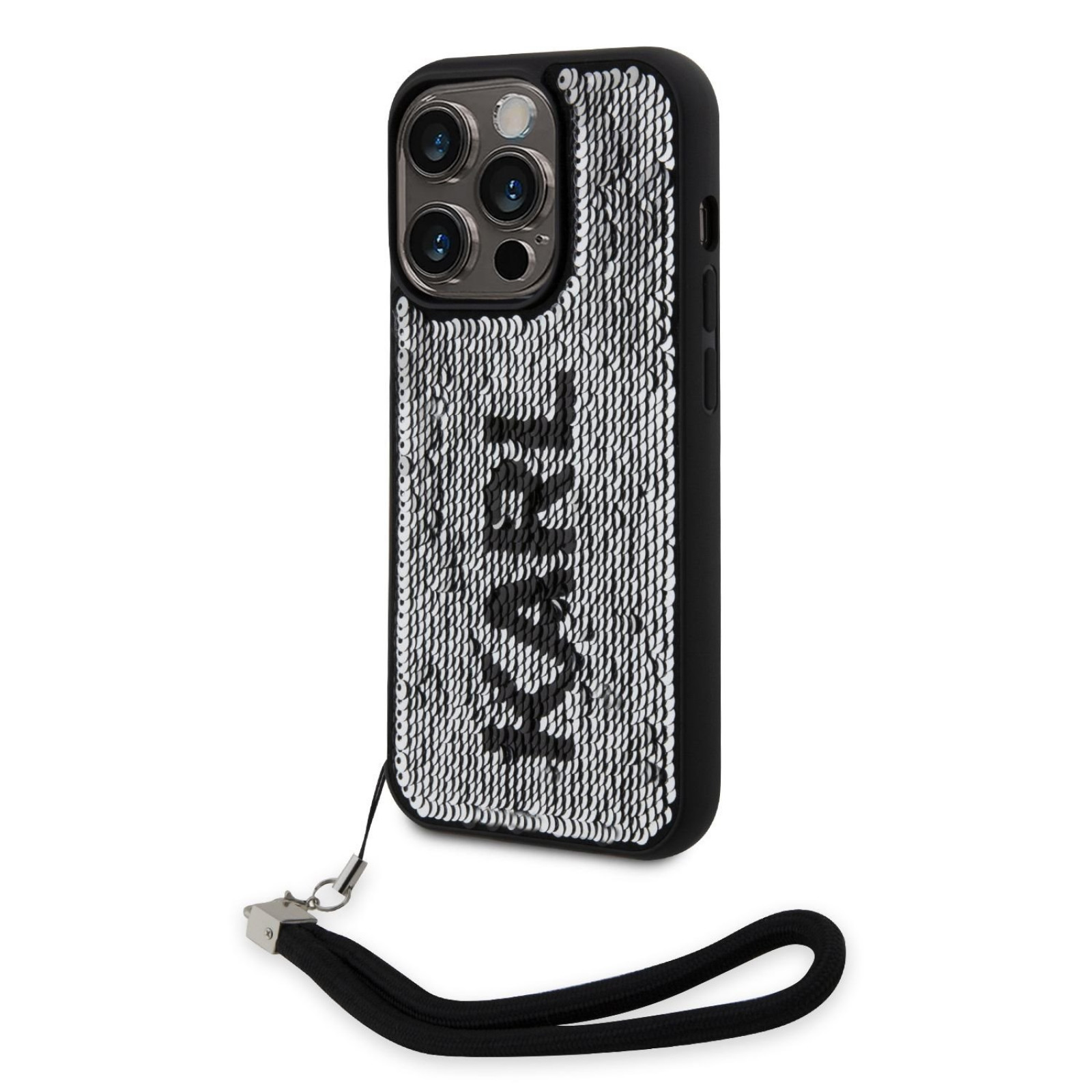 Гръб Karl Lagerfeld Sequins Reversible Case за iPhone 14 Pro  - Черен/Сребрист