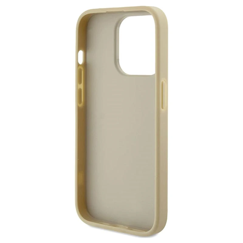 Гръб Guess за iPhone 15 Pro Max ,PU Fixed Glitter, 4G Metal Logo Case, Златист rating