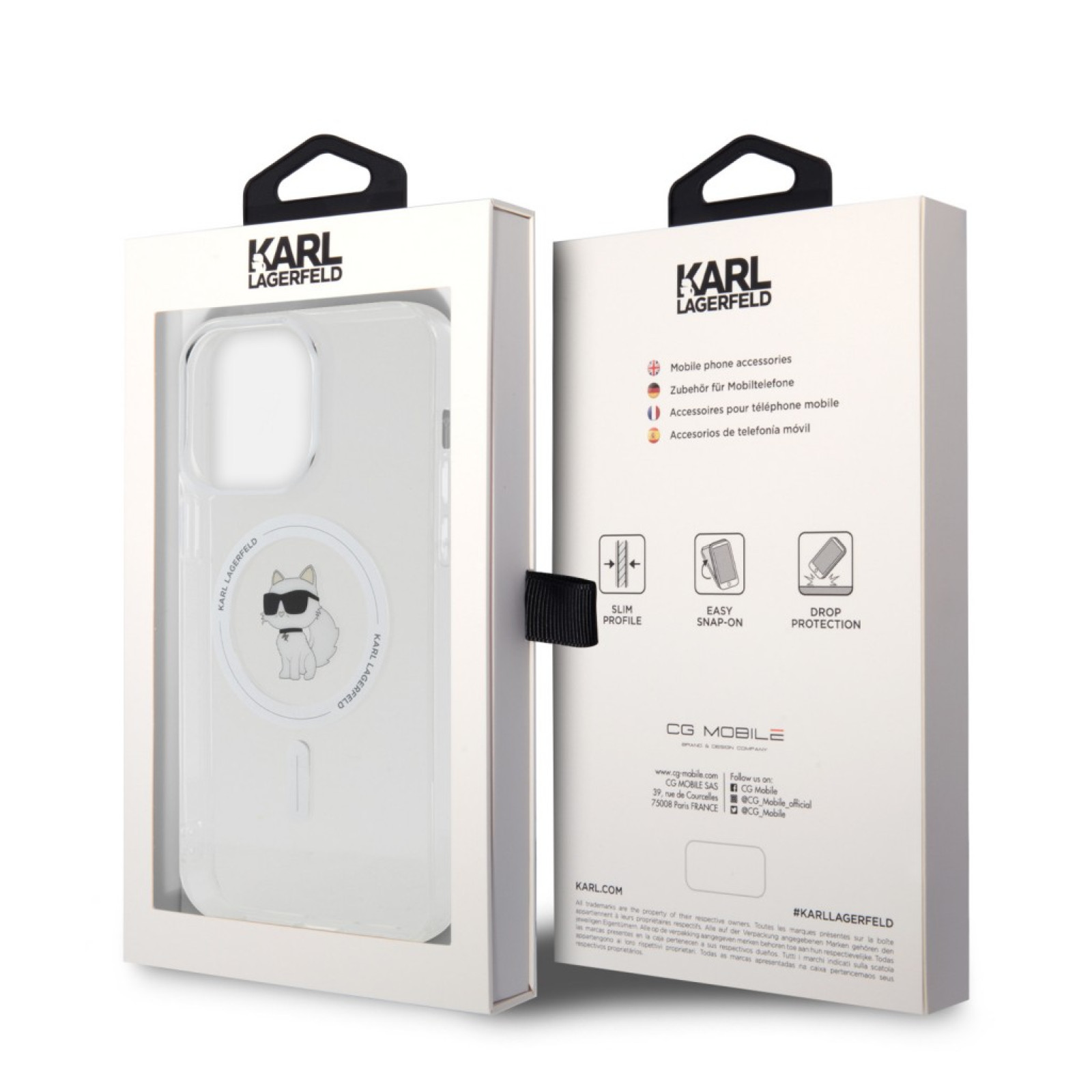 Гръб Karl Lagerfeld за iPhone 15 Pro Max, IML Choupette MagSafe Case, Порзрачен