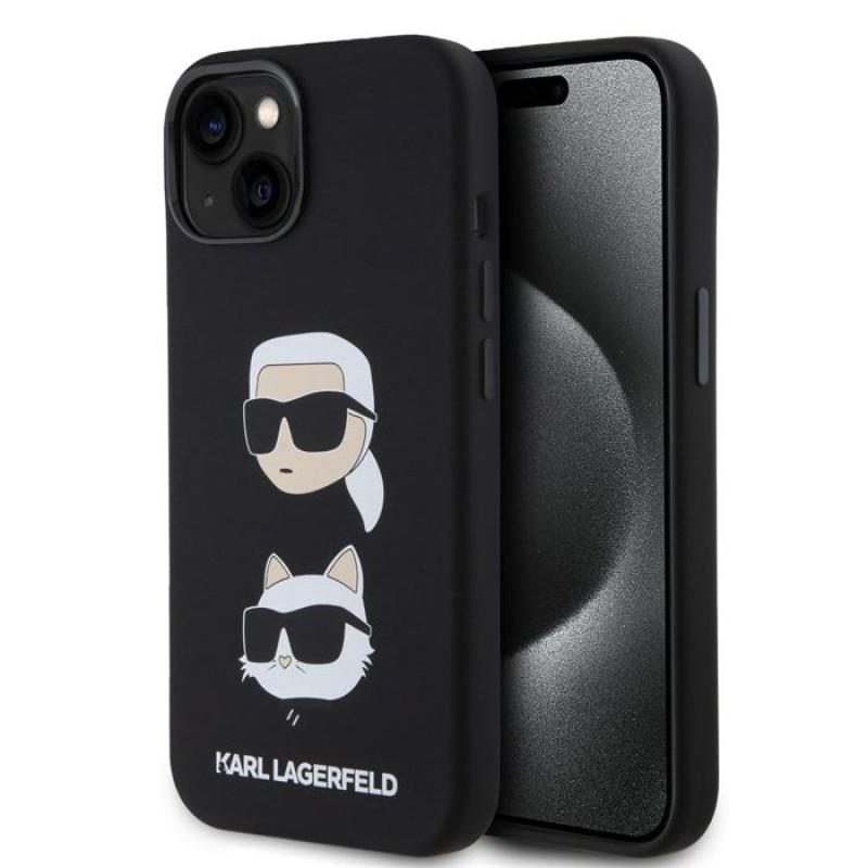 Гръб Karl Lagerfeld за iPhone 15, Liquid Silicone,...