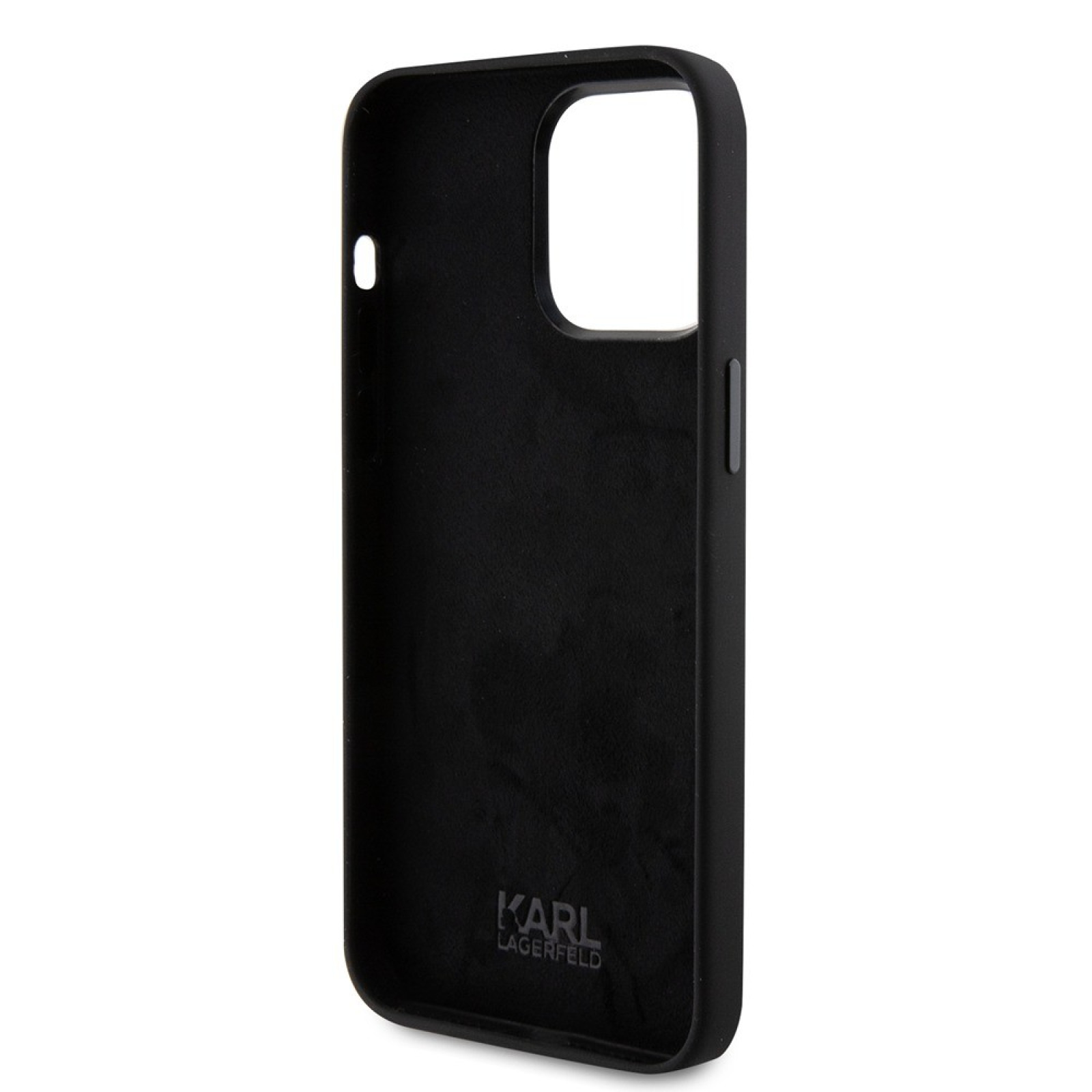 Гръб Karl Lagerfeld Liquid Silicone Karl and Choupette Heads Case за iPhone 15 Pro - Черен