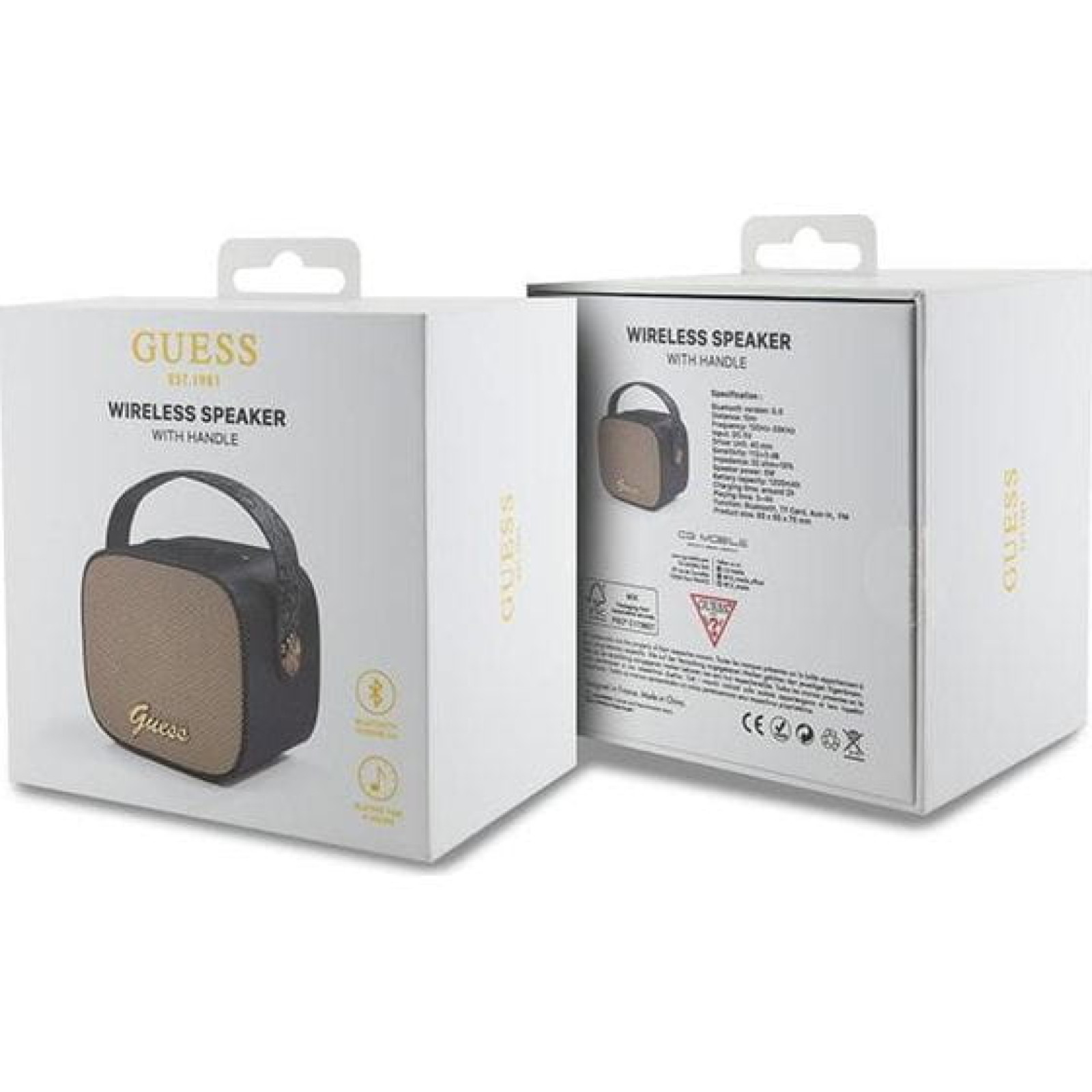 Bluetooth колонка Guess Mini Bluetooth Speaker PU 4G Strap - Черни