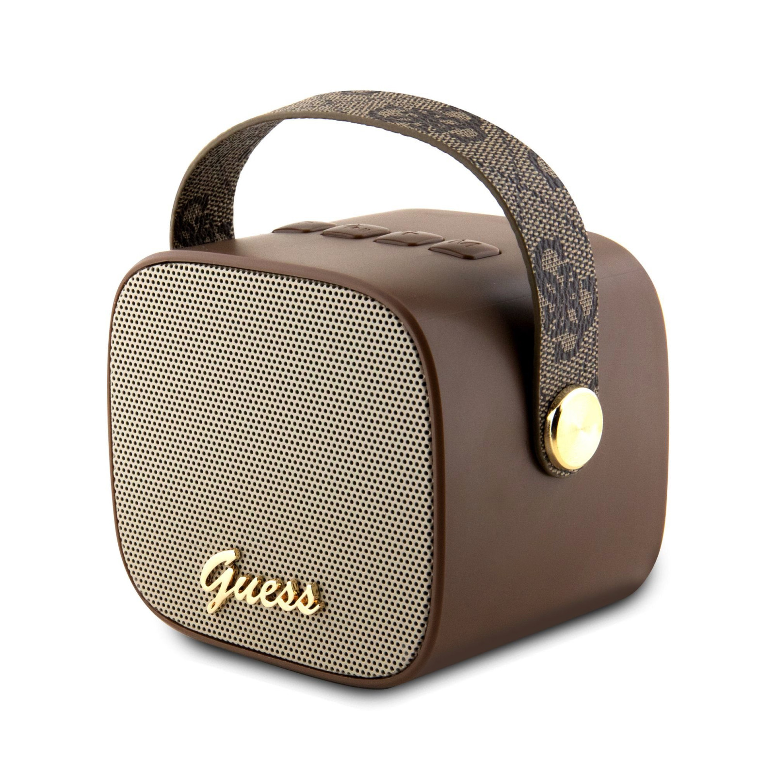 Bluetooth колонка Guess Mini Bluetooth Speaker PU 4G Strap - Кафяви