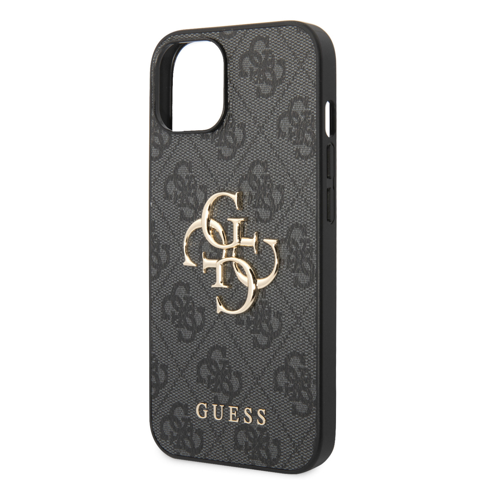 Гръб Guess PU 4G Metal Logo Case за iPhone 15 Plus - Сив