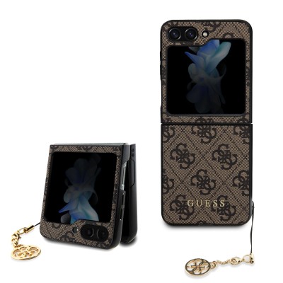 Калъф Guess 4G Charms Case за Samsung Galaxy Z Flip 5 - Кафяв