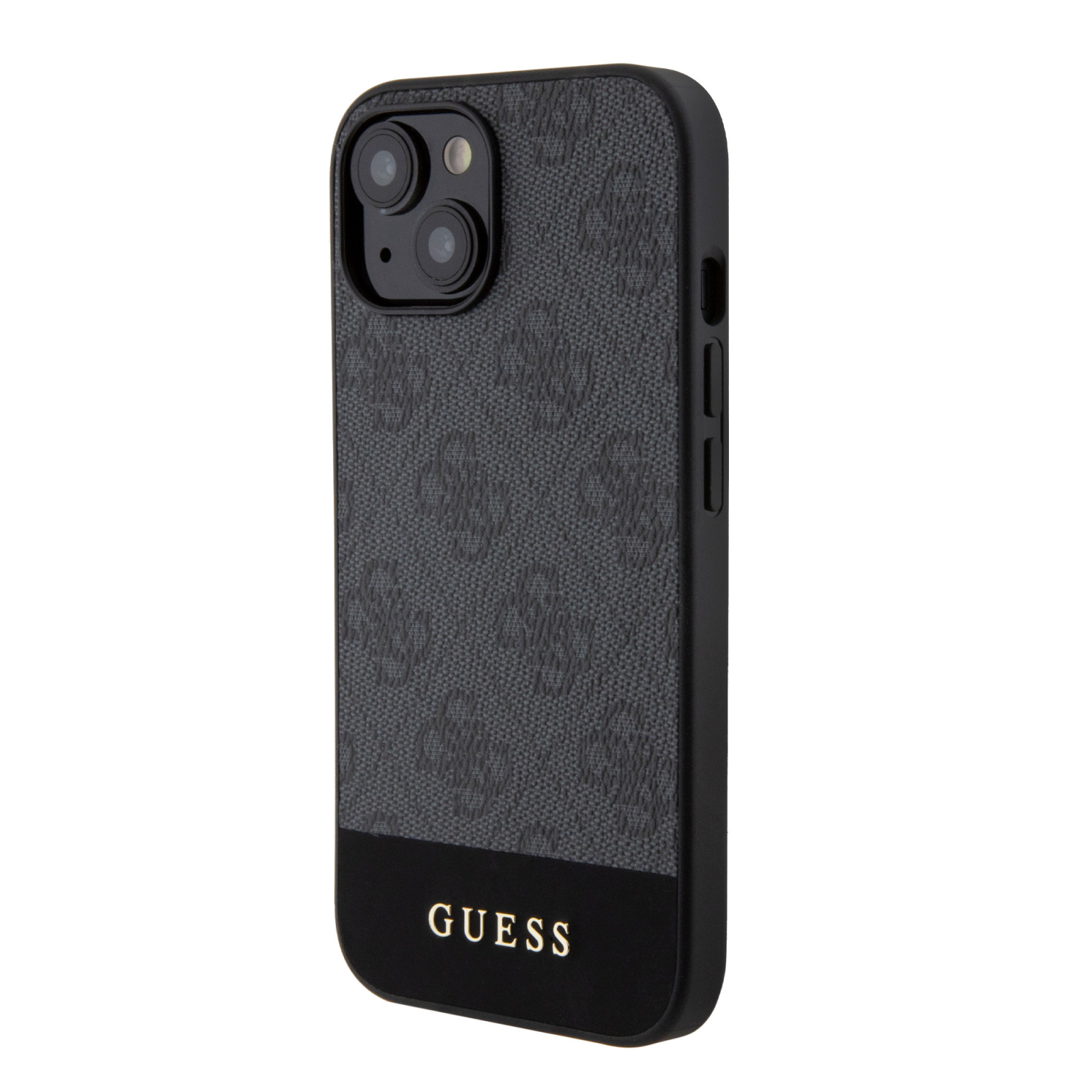 Гръб Guess  за iPhone 15 , PU, 4G Stripe, MagSafe, Черен