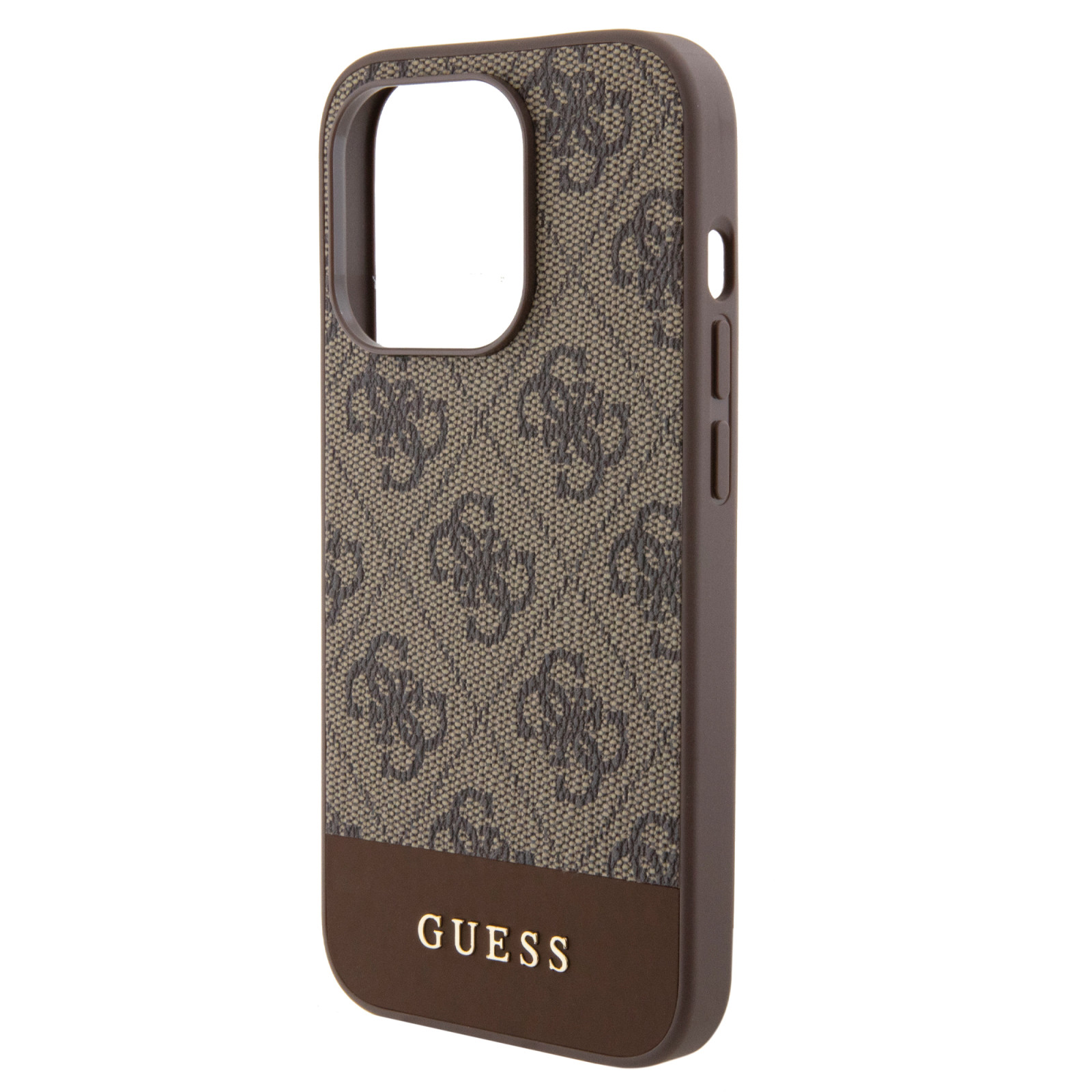 Гръб Guess PU 4G Stripe MagSafe Case за iPhone 15 Pro  - Кафяв