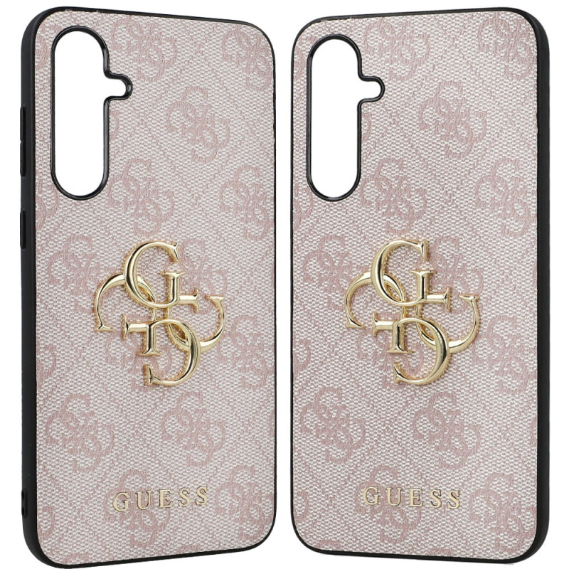 Гръб Guess за Samsung Galaxy S23 FE, PU, 4G Metal Logo Case, Розов