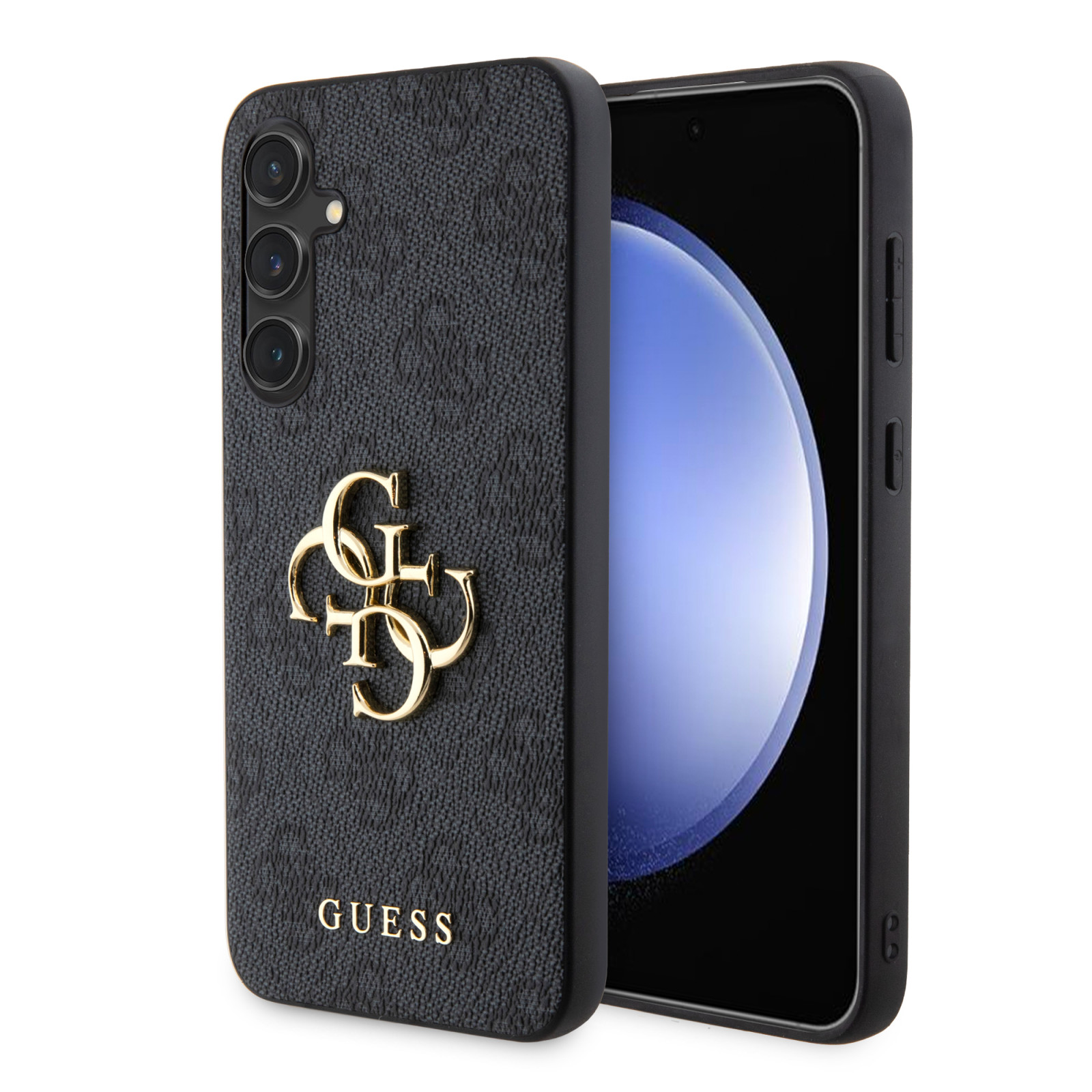 Гръб Guess за Samsung Galaxy S23 FE, PU, 4G Metal Logo Case, Сив