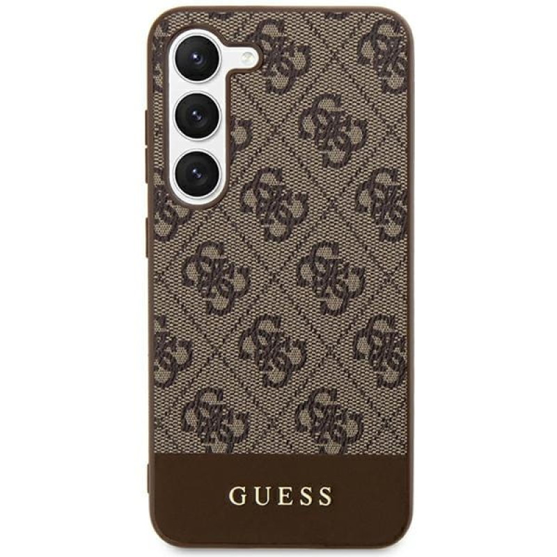 Гръб Guess 4G Stripe Case  за Samsung Galaxy S24 - Кафяв