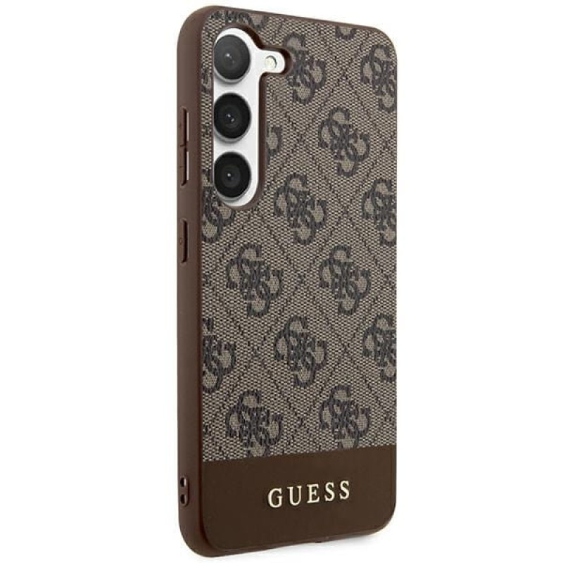 Гръб Guess за Samsung Galaxy S24, 4G Stripe Case, Кафяв