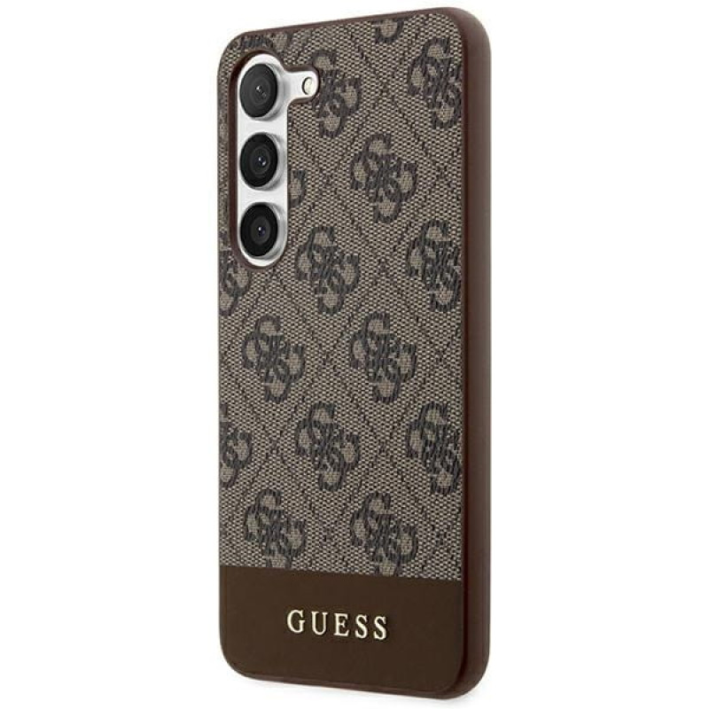 Гръб Guess за Samsung Galaxy S24 Plus,  4G Stripe Case, Кафяв