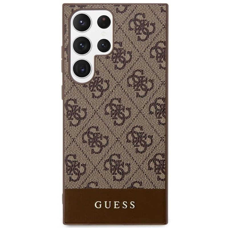 Гръб Guess 4G Stripe Case  за Samsung Galaxy S24 Ultra - Кафяв