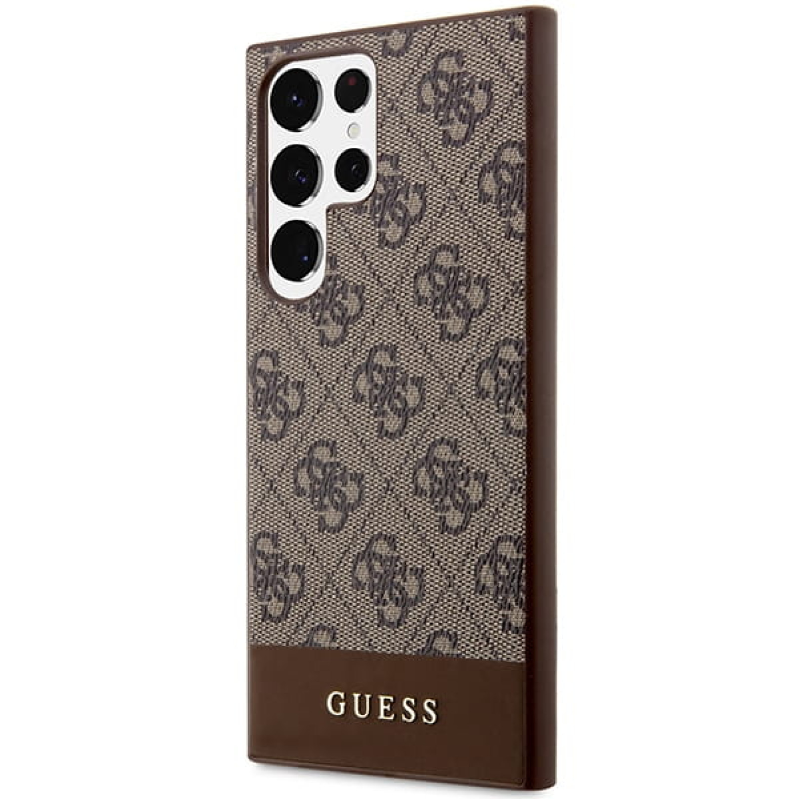 Гръб Guess за Samsung Galaxy S24 Ultra, 4G Stripe Case, Кафяв