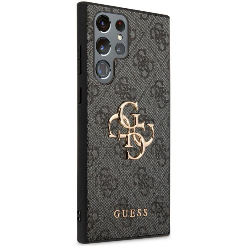 Гръб Guess за Samsung Galaxy S24 Ultra, PU, 4G Metal Logo Case, Сив