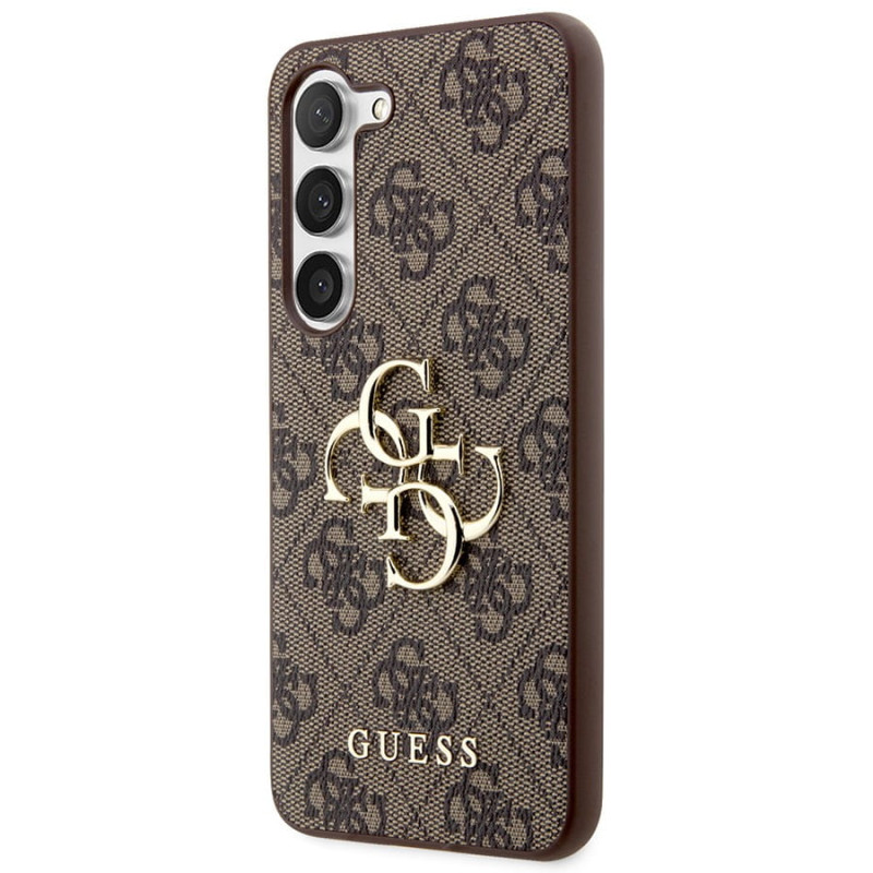 Гръб Guess за Samsung Galaxy S24 ,PU, 4G Metal Logo Case, Кафяв