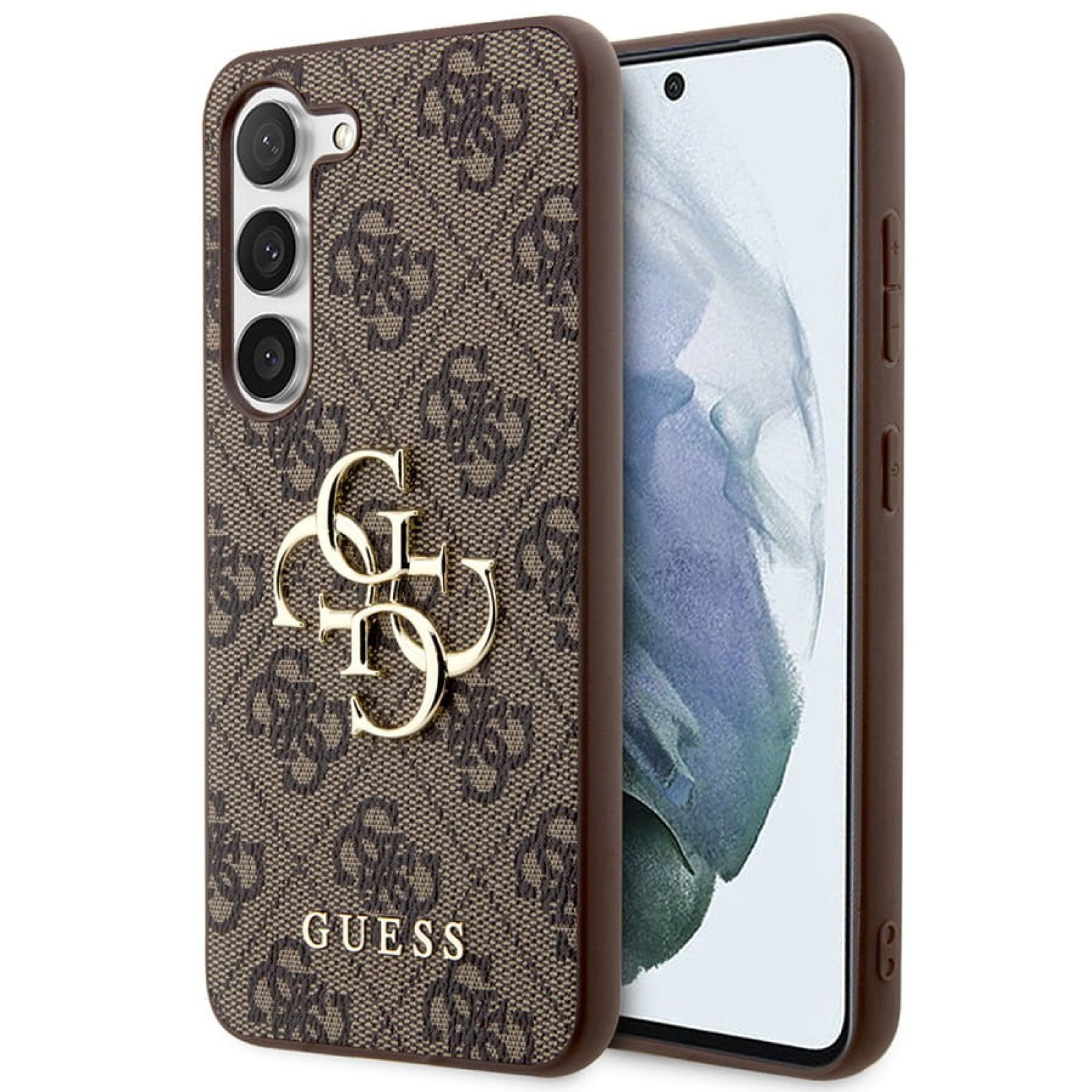 Гръб Guess PU 4G Metal Logo Case  за Samsung Galaxy S24 - Кафяв