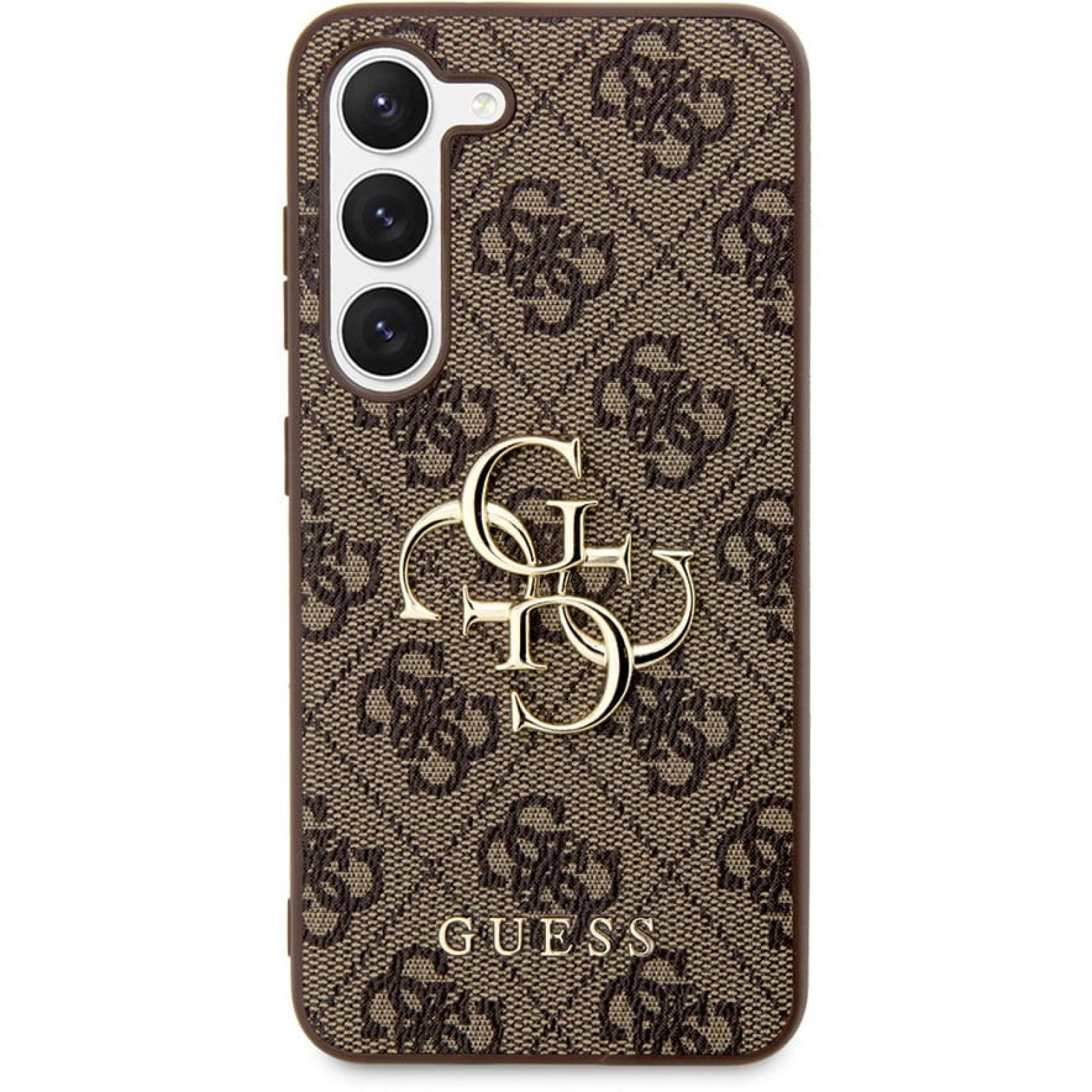 Гръб Guess PU 4G Metal Logo Case  за Samsung Galaxy S24 Plus - Кафяв