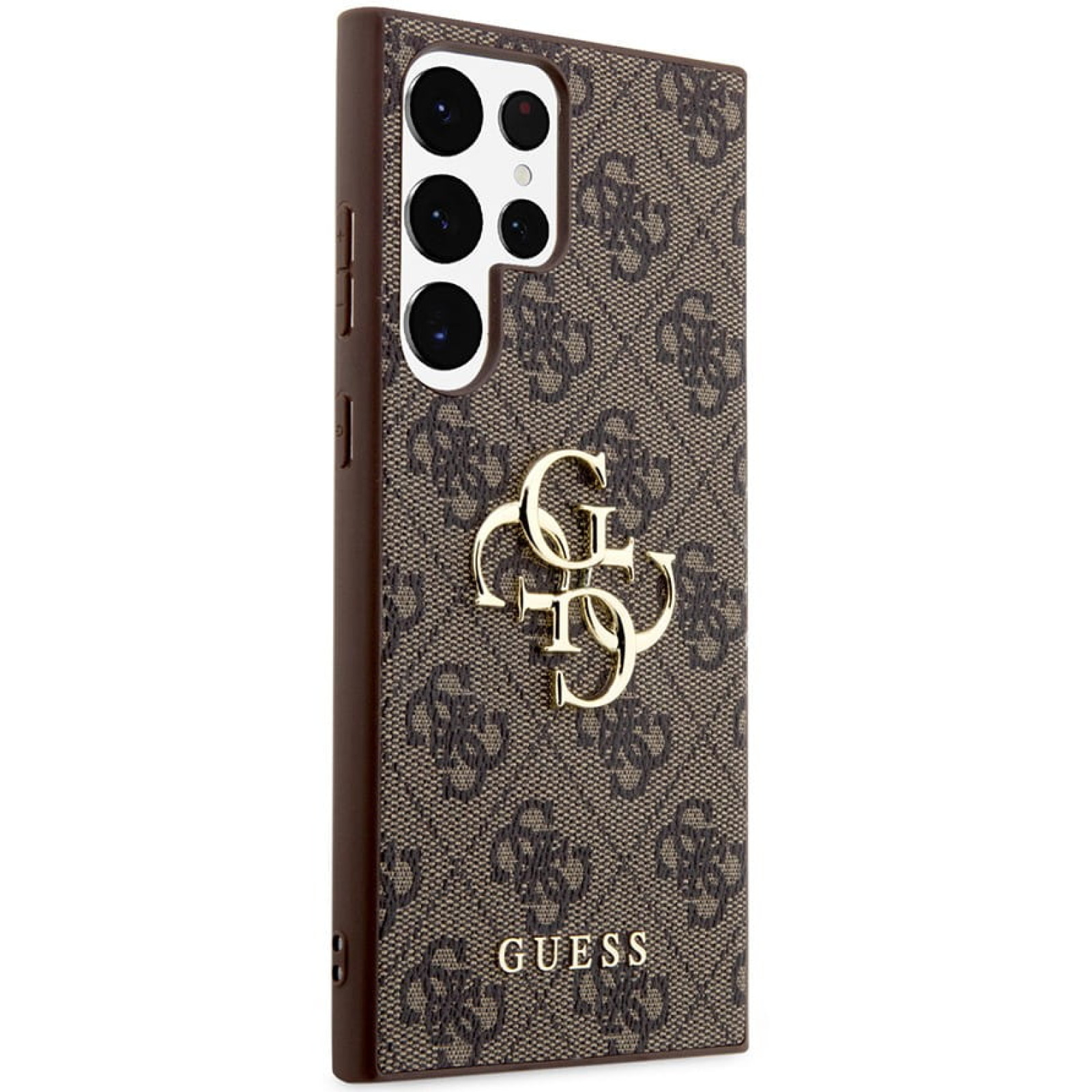 Гръб Guess PU 4G Metal Logo Case  за Samsung Galaxy S24 Ultra - Кафяв