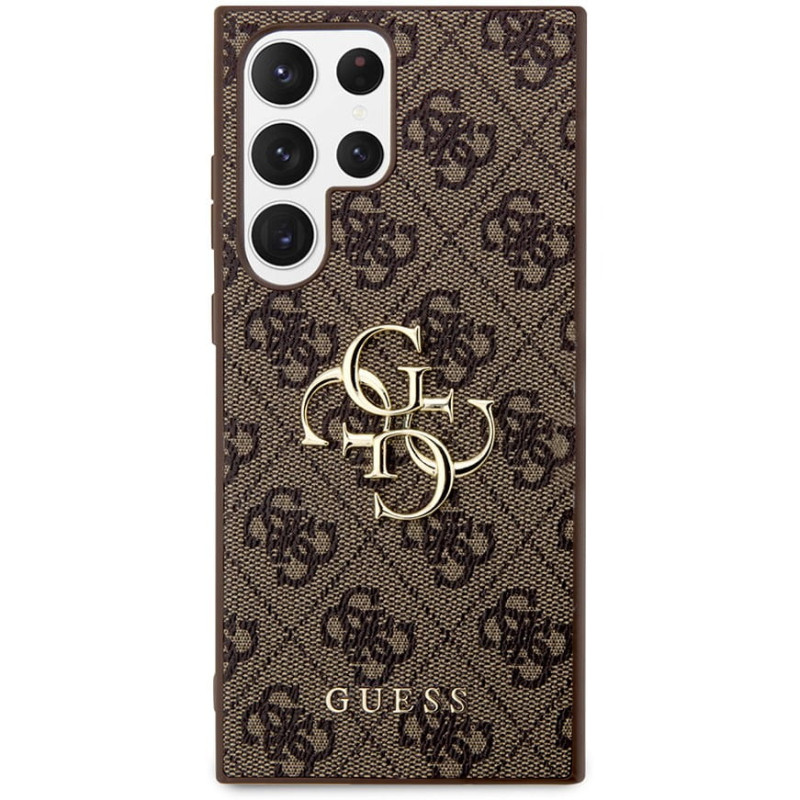 Гръб Guess за Samsung Galaxy S24 Ultra , PU, 4G Metal Logo Case, Кафяв