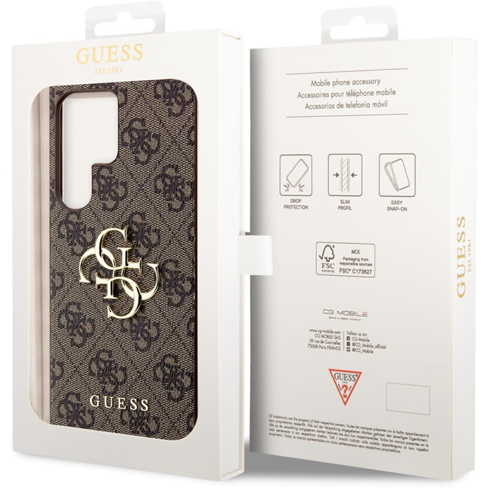 Гръб Guess PU 4G Metal Logo Case  за Samsung Galaxy S24 Ultra - Кафяв