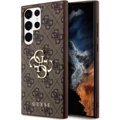 Калъф Guess PU 4G Metal Logo Case за Samsung Galaxy S24 Ultra - Кафяв