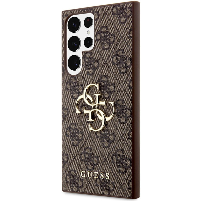 Гръб Guess PU 4G Metal Logo Case  за Samsung Galaxy S24 Ultra - Кафяв