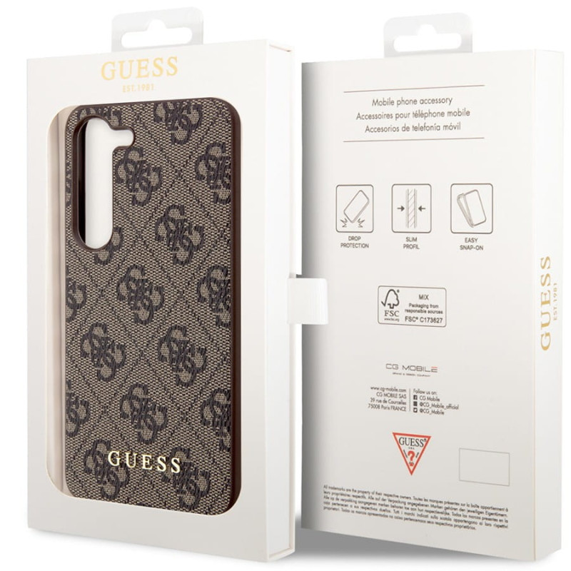 Гръб Guess 4G Charms Case  за Samsung Galaxy S24 - Кафяв