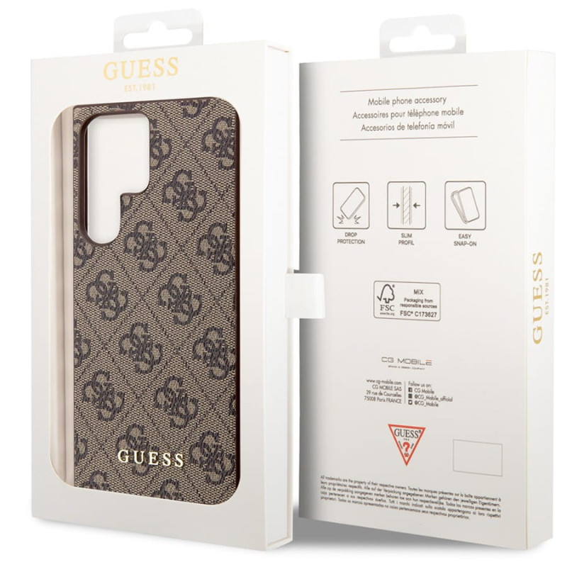 Гръб Guess 4G Charms Case  за Samsung Galaxy S24 Ultra - Кафяв