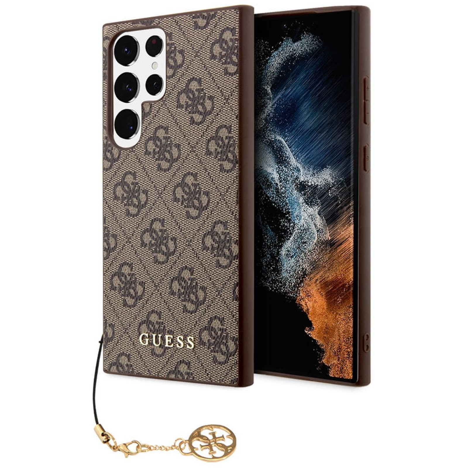 Гръб Guess за Samsung Galaxy S24 Ultra, 4G Charms Case, Кафяв