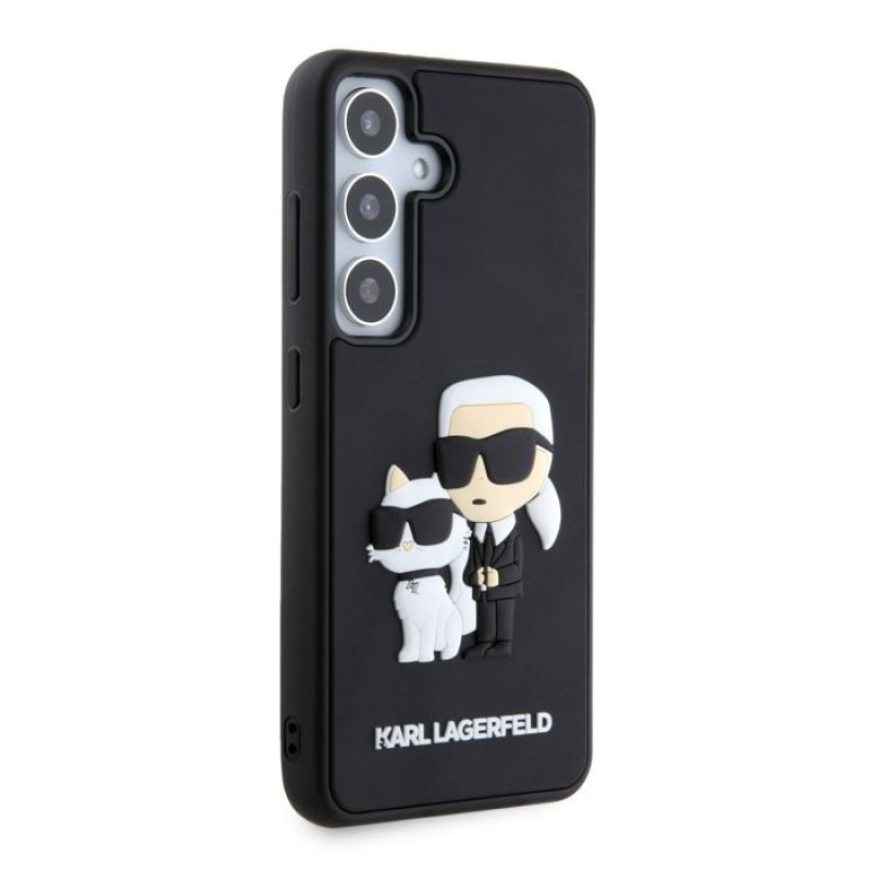 Гръб Karl Lagerfeld 3D Rubber Karl and Choupette Case за Samsung Galaxy S24 - Черен