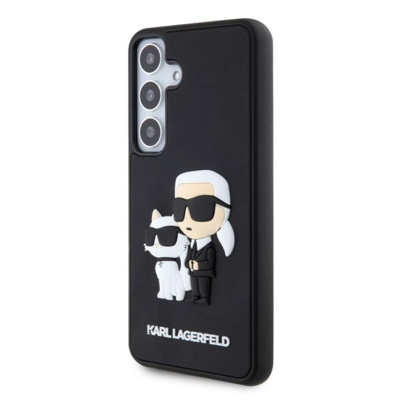 Гръб Karl Lagerfeld 3D Rubber Karl and Choupette Case за Samsung Galaxy S24 - Черен