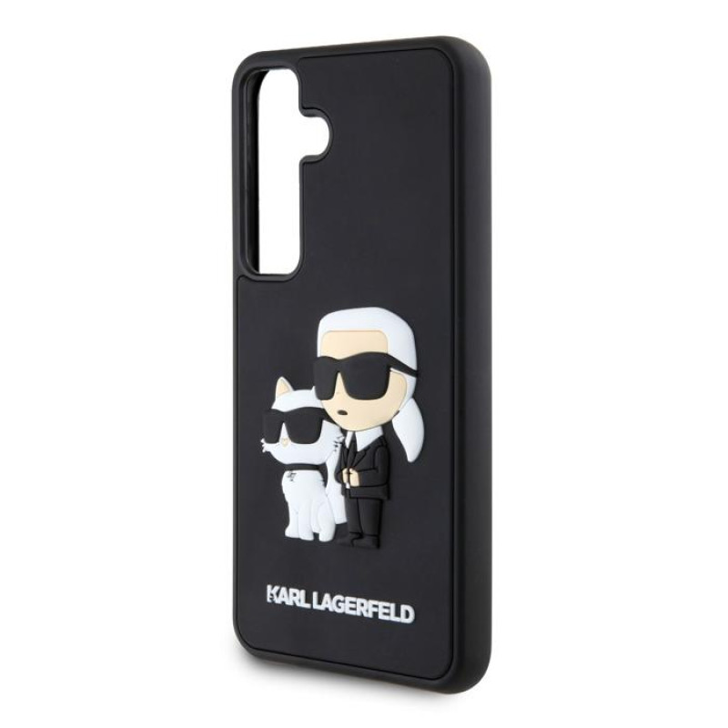 Гръб Karl Lagerfeld 3D Rubber Karl and Choupette Case за Samsung Galaxy S24 - Черен