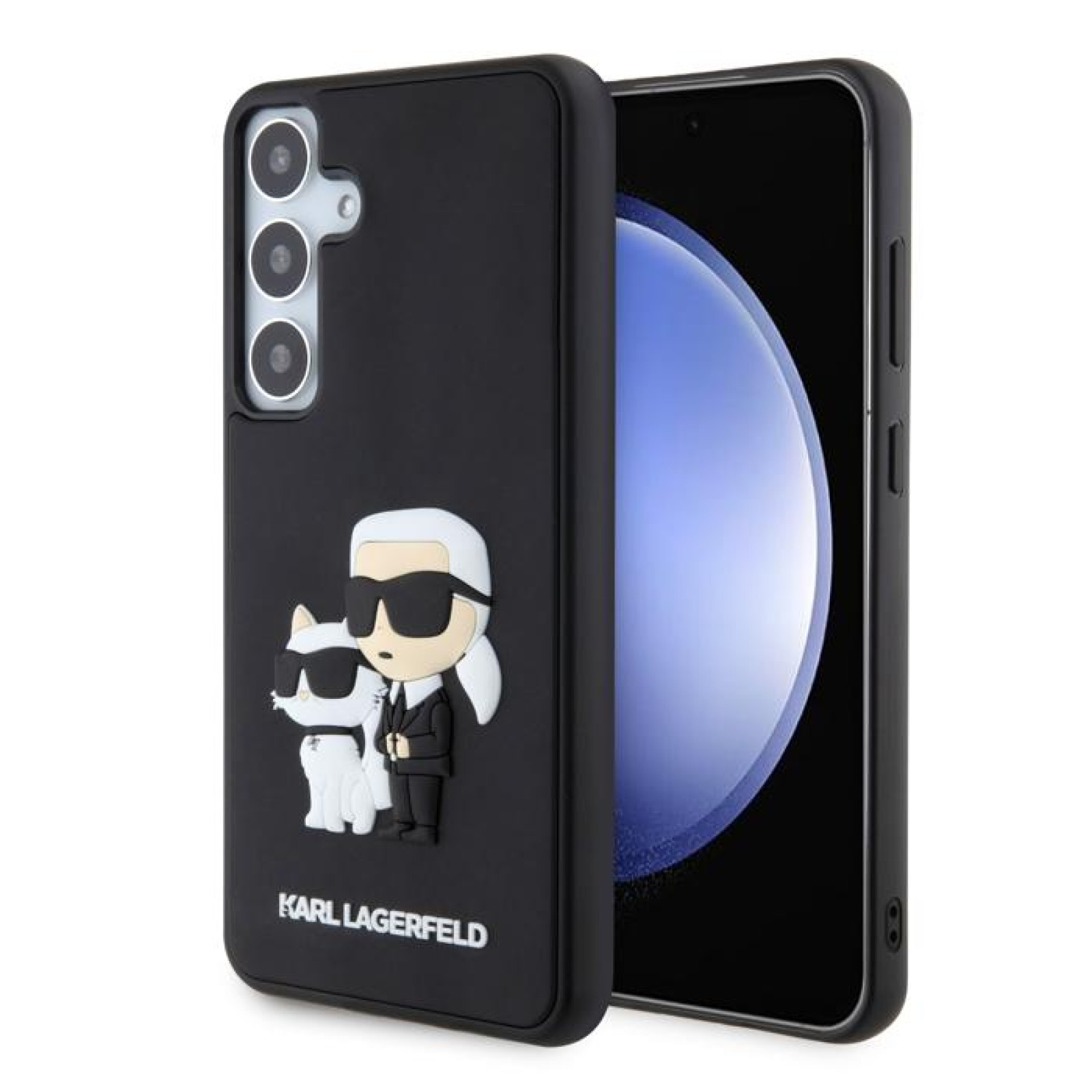 Гръб Karl Lagerfeld 3D Rubber Karl and Choupette Case за Samsung Galaxy S24 Plus - Черен