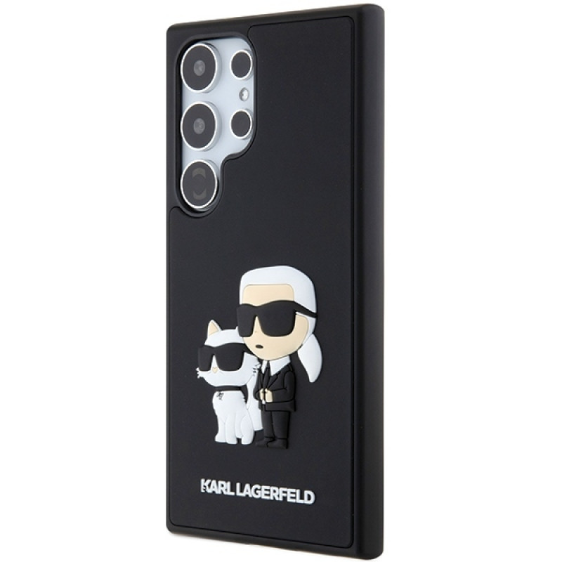 Гръб Karl Lagerfeld 3D Rubber Karl and Choupette Case за Samsung Galaxy S24 Ultra - Черен