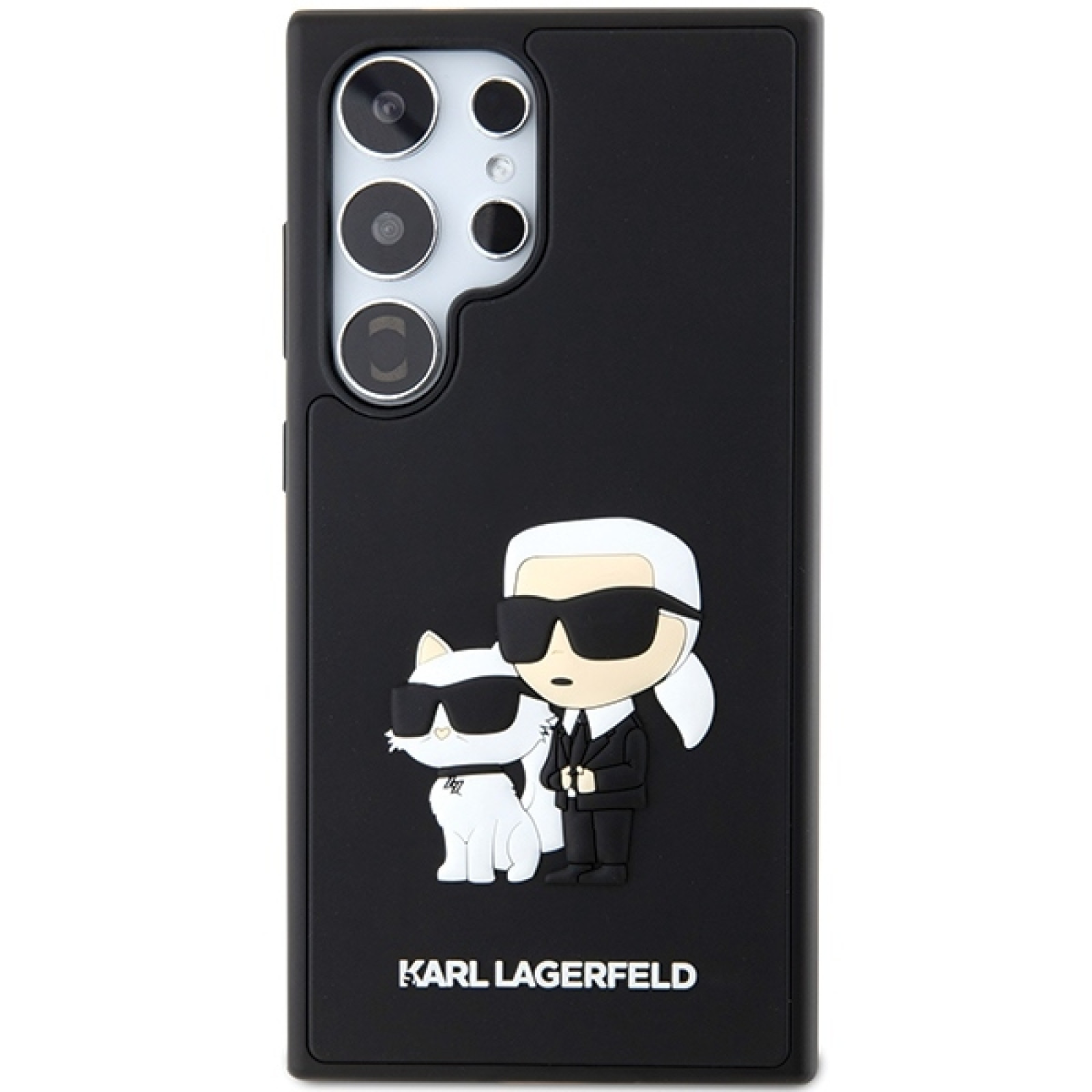 Гръб Karl Lagerfeld 3D Rubber Karl and Choupette Case за Samsung Galaxy S24 Ultra - Черен