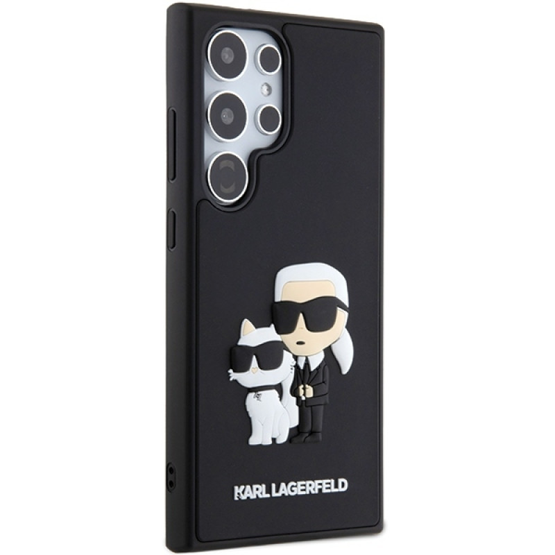 Гръб Karl Lagerfeld 3D Rubber Karl and Choupette Case за Samsung Galaxy S24 Ultra - Черен