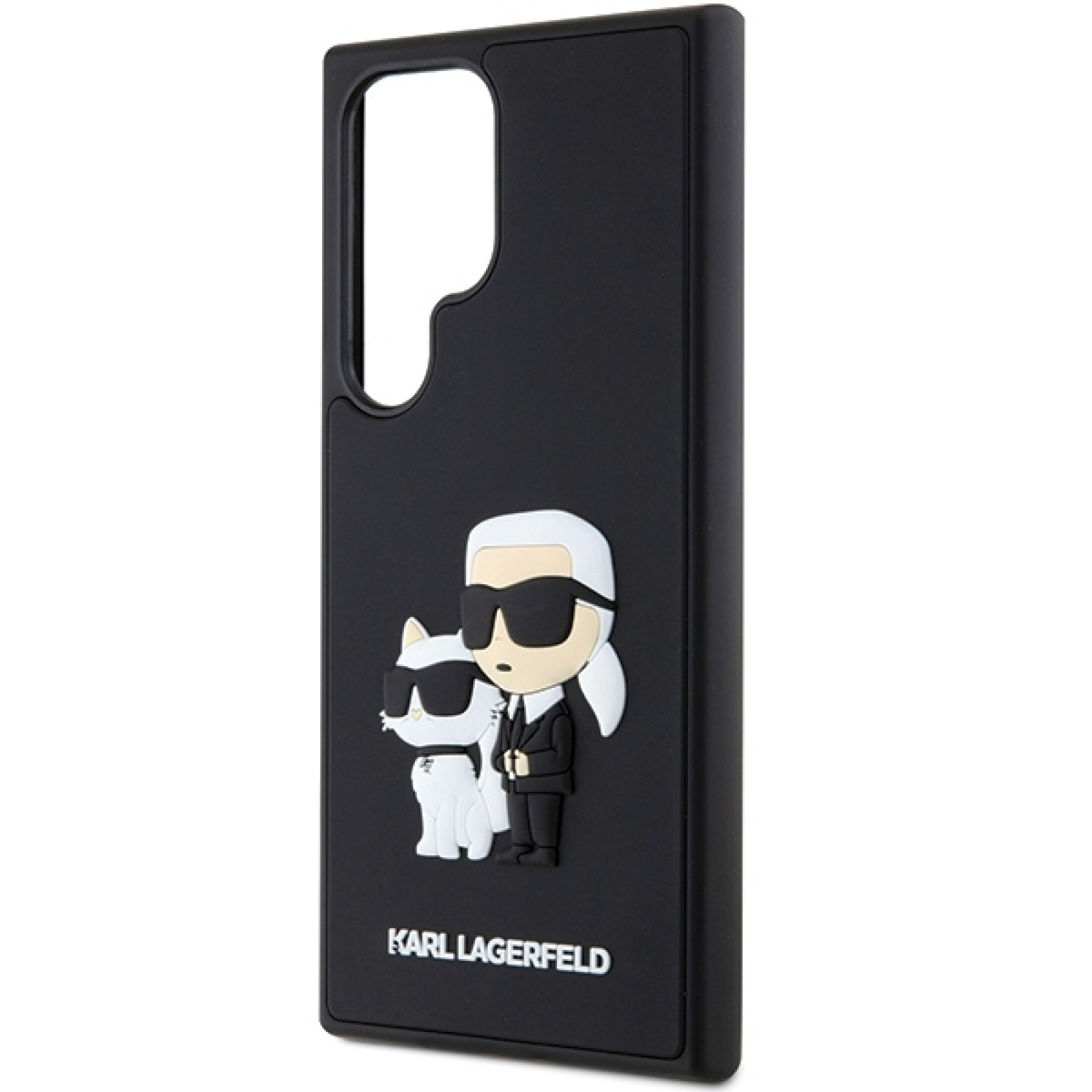 Гръб Karl Lagerfeld 3D Rubber Karl and Choupette Case за Samsung Galaxy S24 Ultra - Черен