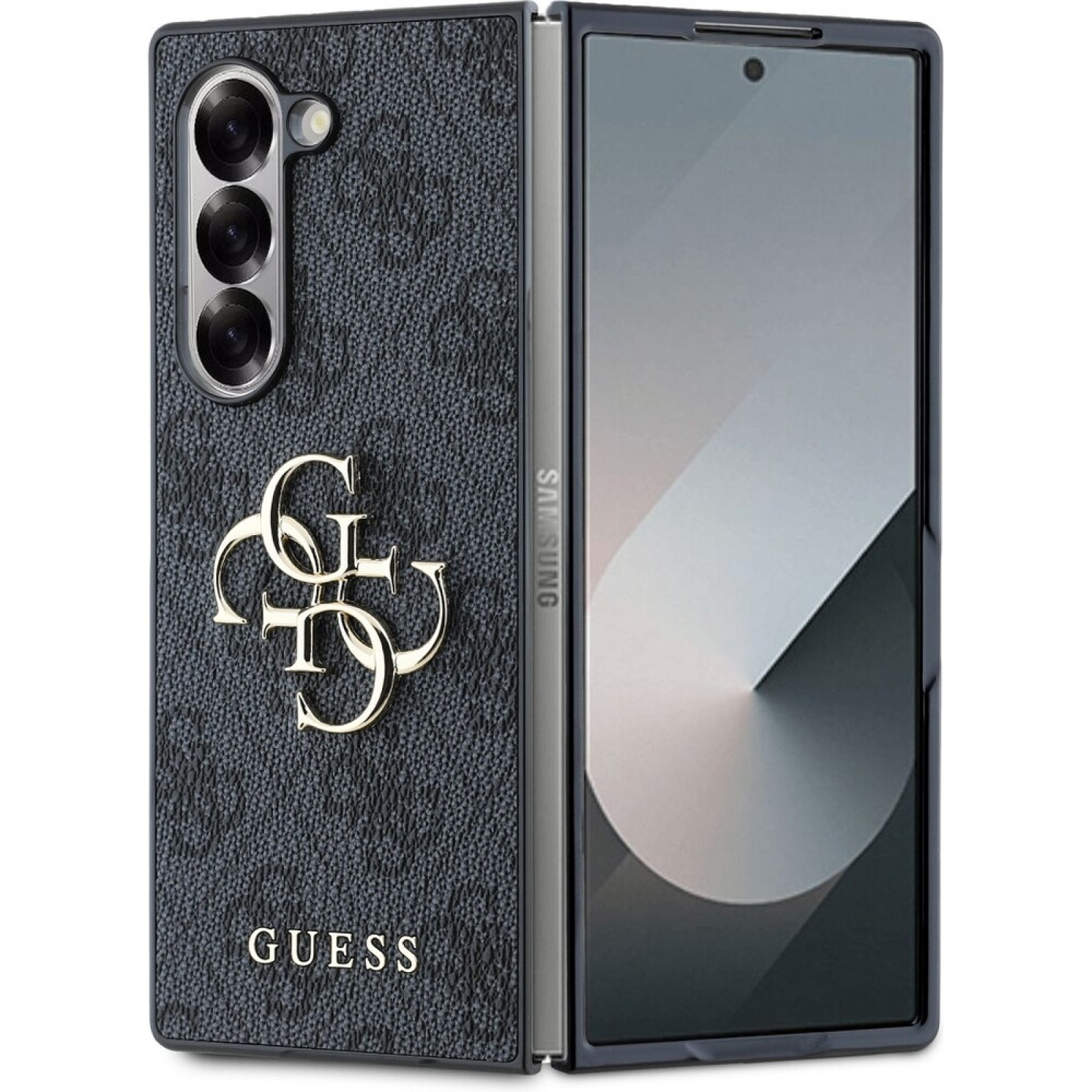 Гръб Guess PU 4G Metal Logo Case за Samsung Galaxy Z Fold 6 - Сив