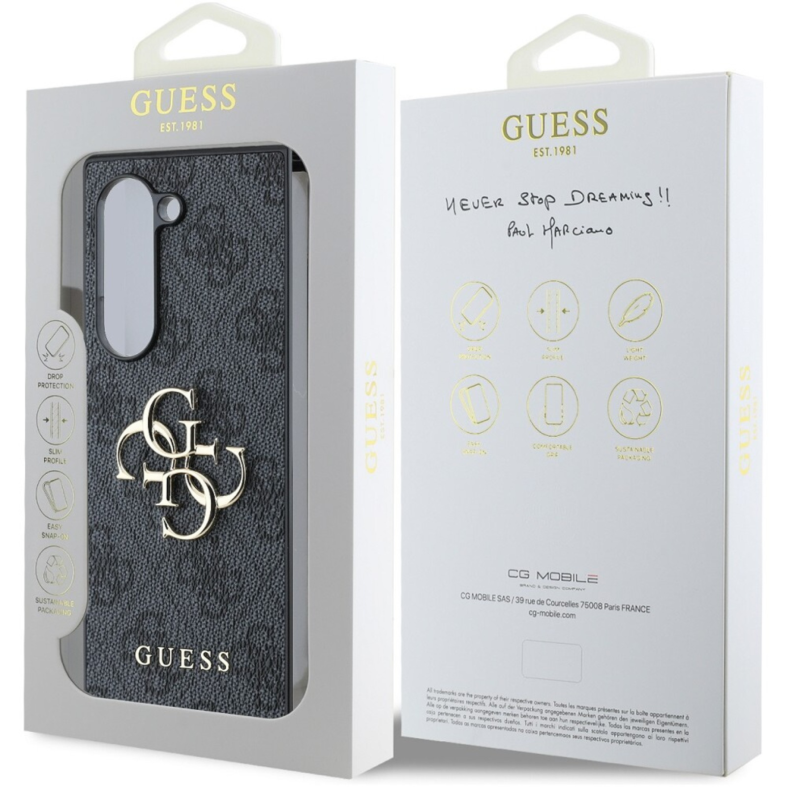 Гръб Guess PU 4G Metal Logo Case за Samsung Galaxy Z Fold 6 - Сив