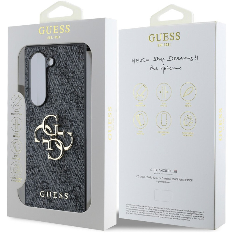 Гръб Guess PU 4G Metal Logo Case за Samsung Galaxy Z Fold 6 - Сив