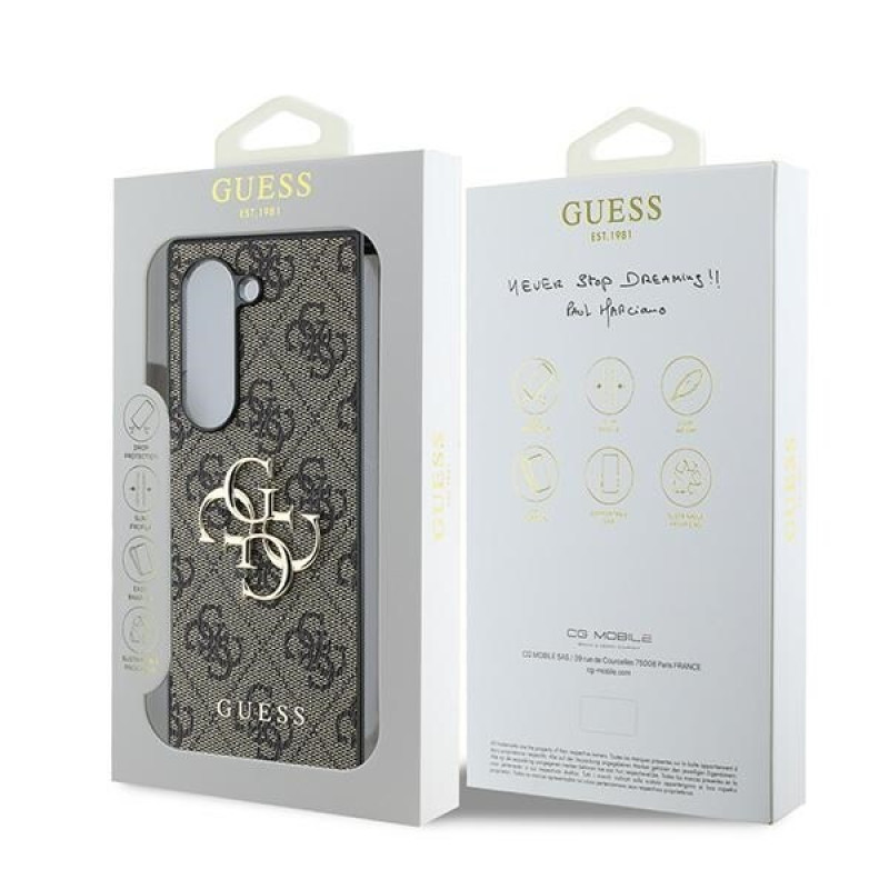 Гръб Guess PU 4G Metal Logo Case за Samsung Galaxy Z Fold 6 - Кафяв