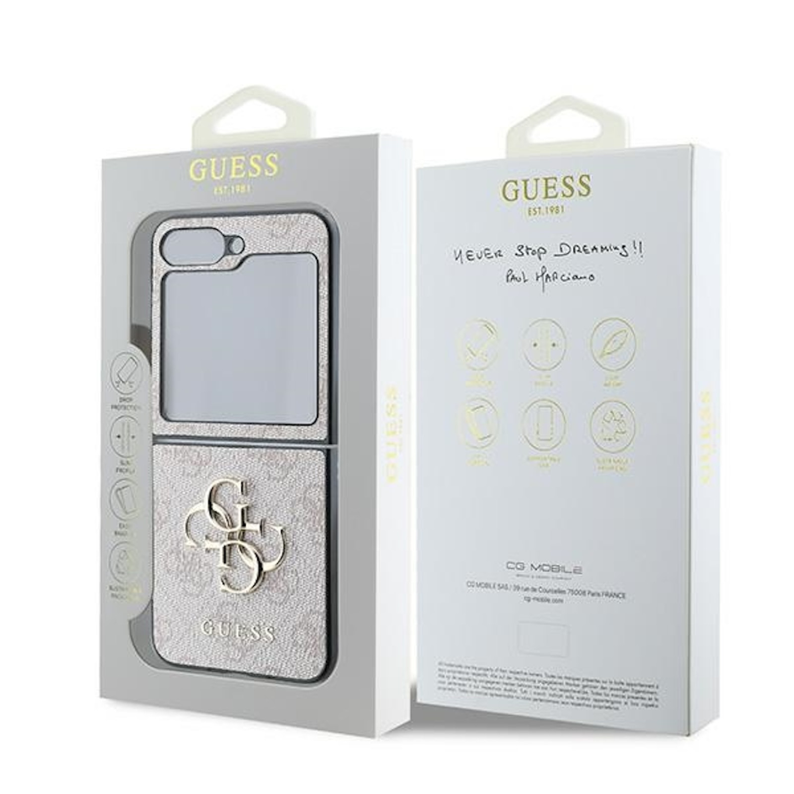 Гръб Guess PU 4G Metal Logo Case за Samsung Galaxy Z Flip 6 - Розов