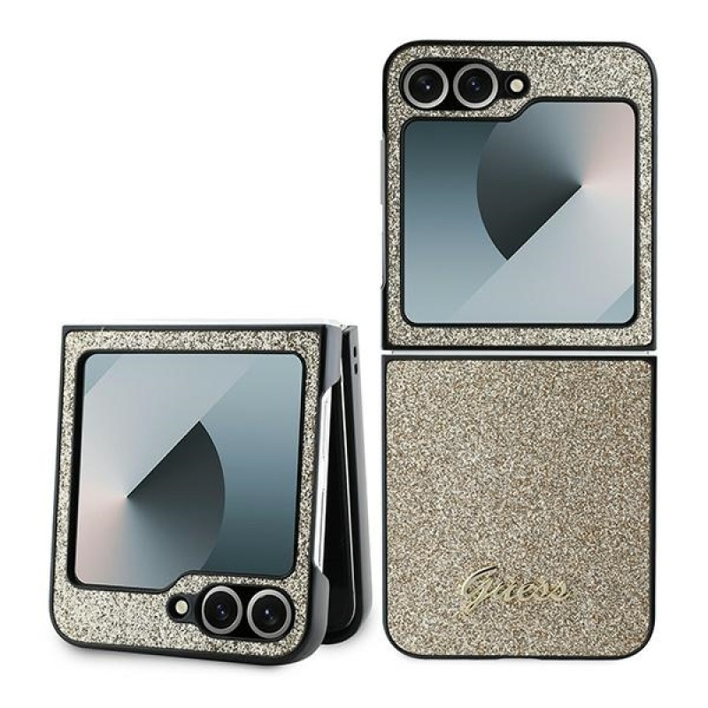 Гръб Guess PC/TPU Glitter Flakes Metal Logo Case з...