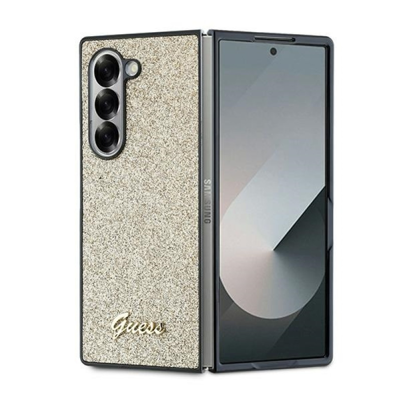 Гръб Guess PC/TPU Glitter Flakes Metal Logo Case з...