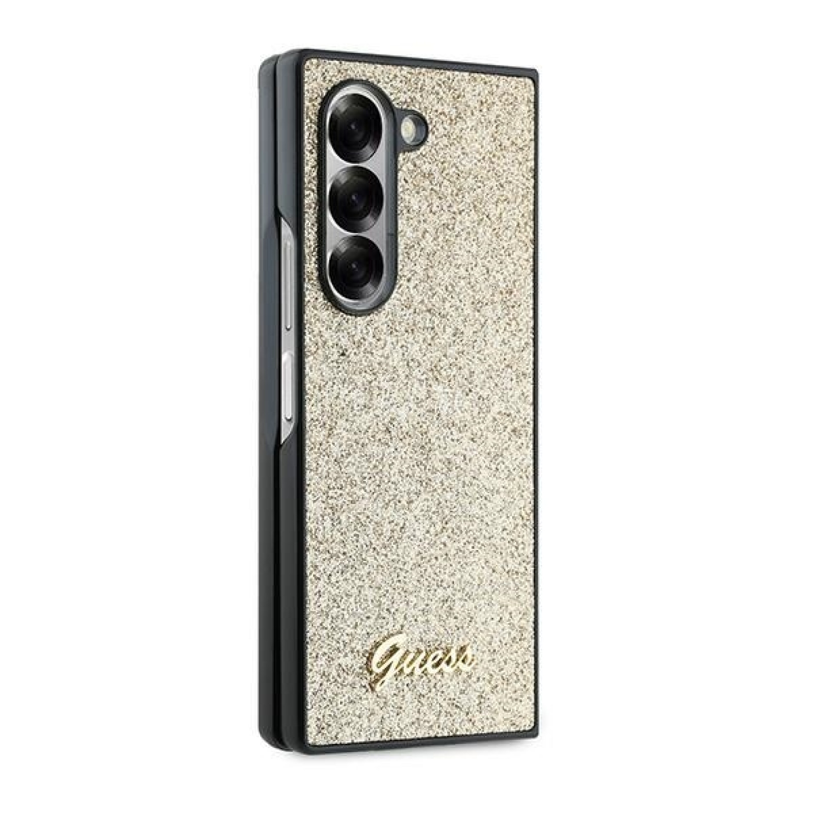 Гръб Guess PC/TPU Glitter Flakes Metal Logo Case за Samsung Galaxy Z Fold 6 - Златист