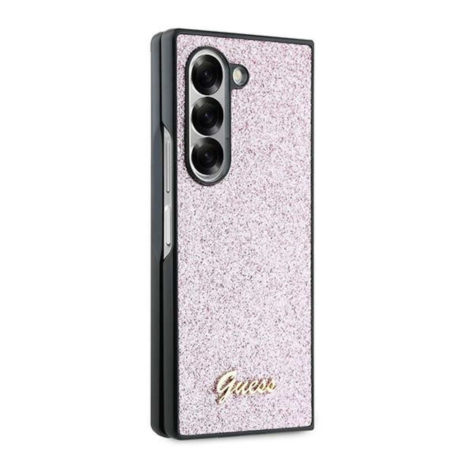 Гръб Guess PC/TPU Glitter Flakes Metal Logo Case за Samsung Galaxy Z Fold 6 - Розов