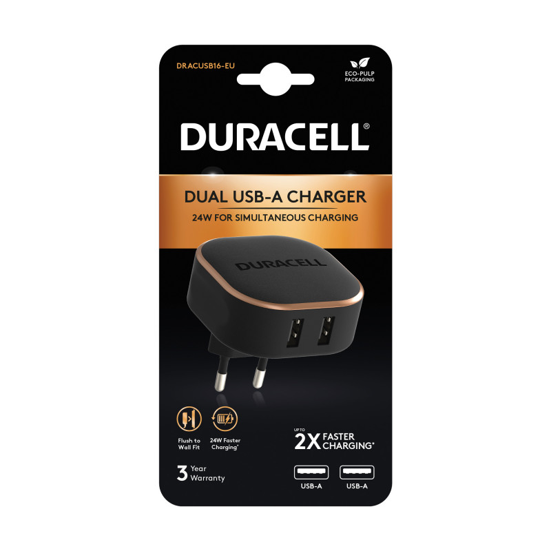 Зарядно 220V Duracell DRACUSB16-EU  2 x USB-A 4.8A...