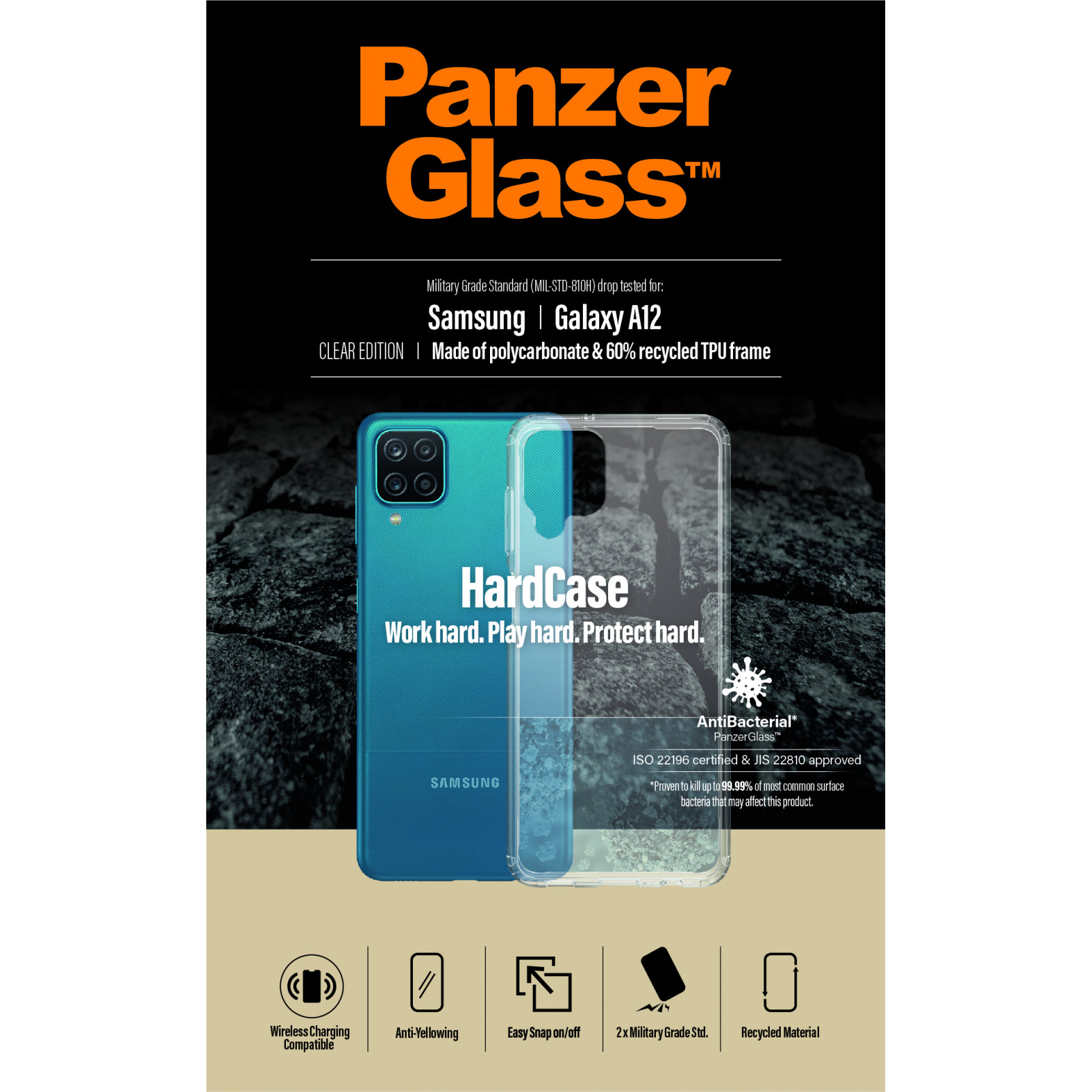 Гръб PanzerGlass Hard Case за Samsung Galaxy A12 - Прозрачен